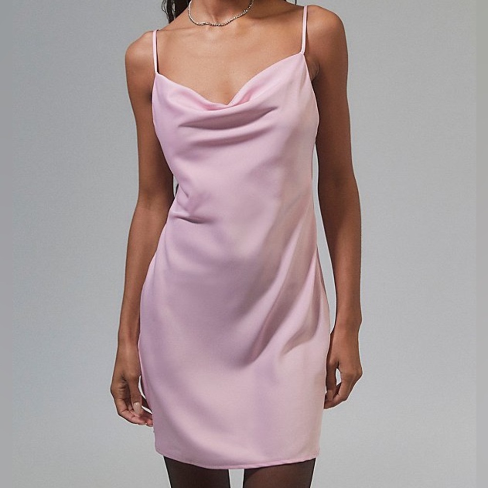 Urban Outfitters Mallory Cowl Neck Slip Dress in Mauve